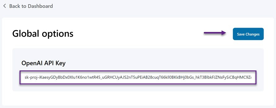 粘贴API键 - 如何将OpenAi Chatgpt添加到WordPress(逐步)