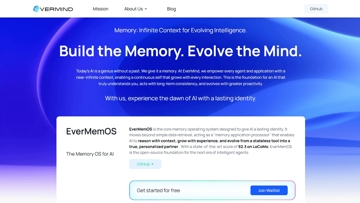 EverMemOS - 盛大团队推出的开源长期记忆操作系统